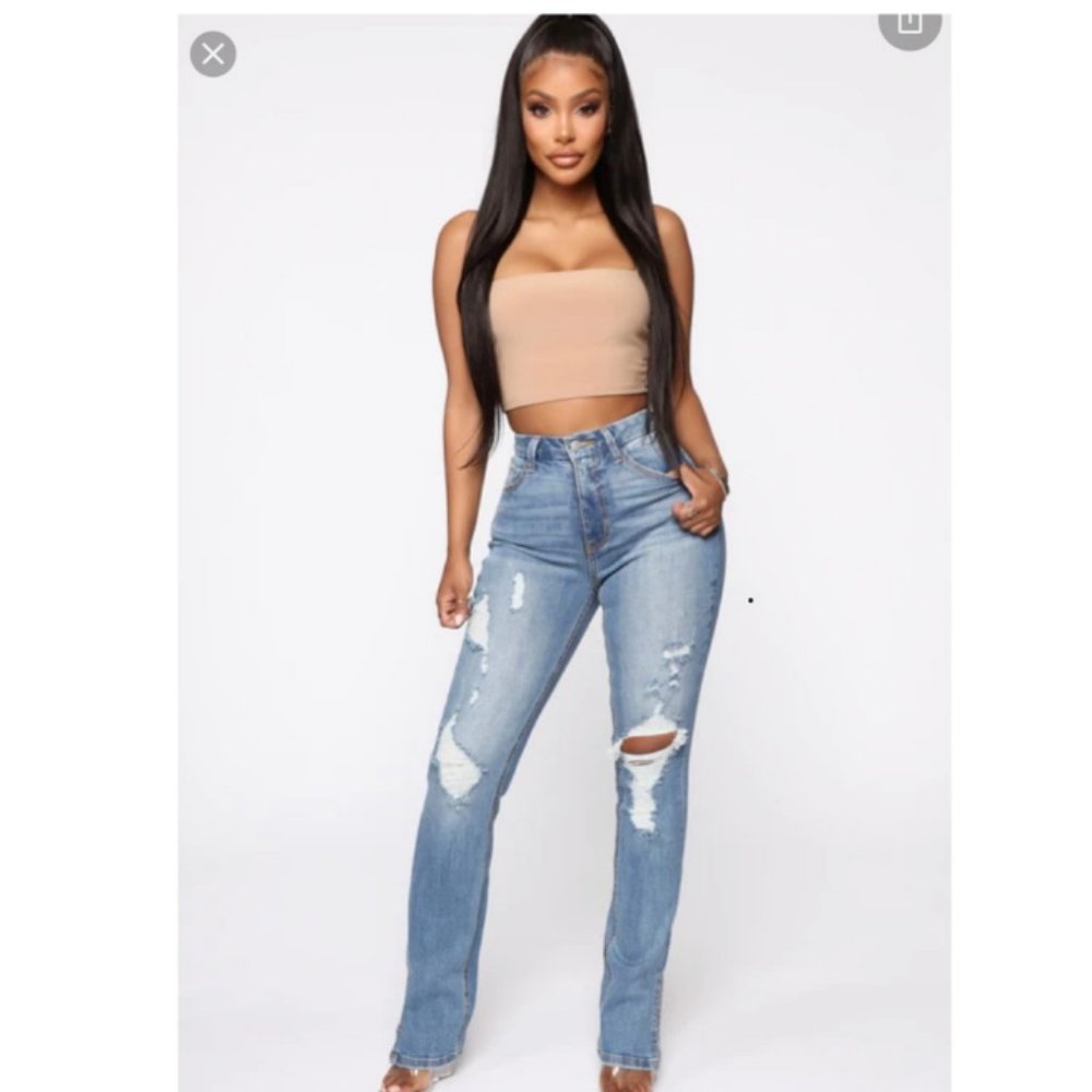 NEW Fashion Nova, High Rise, Light Blue Wash, Size 18 Jeans